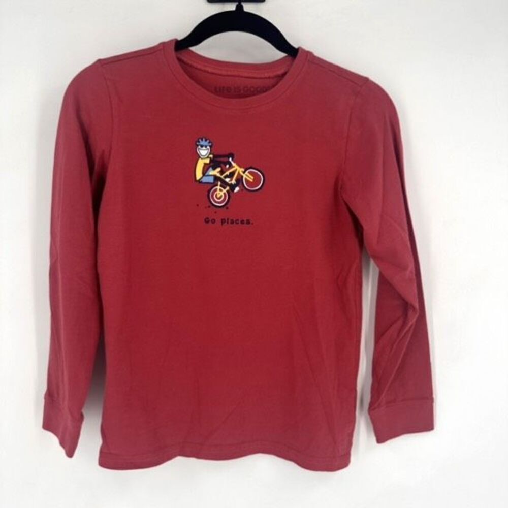 Life is Good Long Sleeve kids unisex Dirt bike Adventure T-Shirt Large